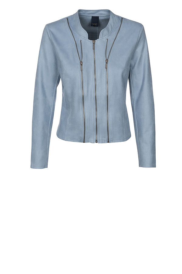 Athena Coated suede Jacket - Antique Blue